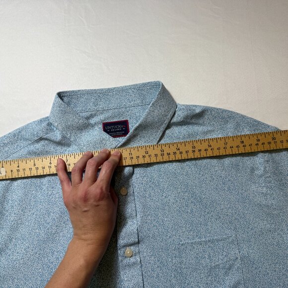 UNTUCKIT Fortia Performance Shirt Foral Blue Nylon XXL - Picture 8 of 13